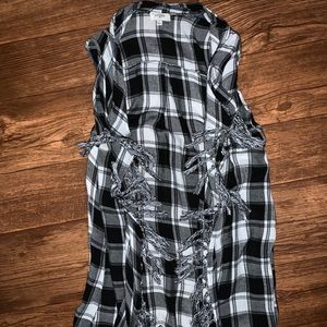 Plaid Draped Vest